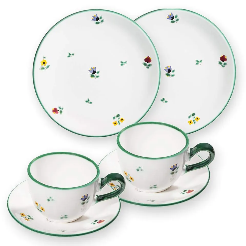 gmundner-keramik-breakfast-for-two-classic-geschirrset-streublume-handgemacht-in image 1