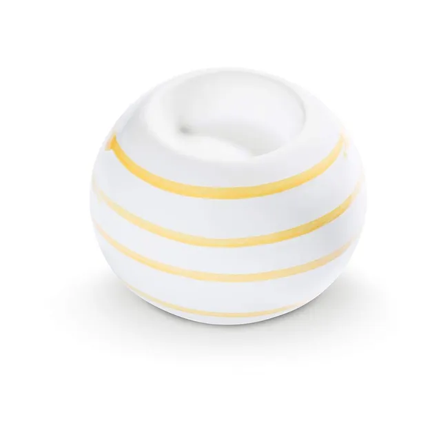gmundner-keramik-gelbgeflammt-kugel-leuchter-f-r-1-teelicht-8-5-cm image 1