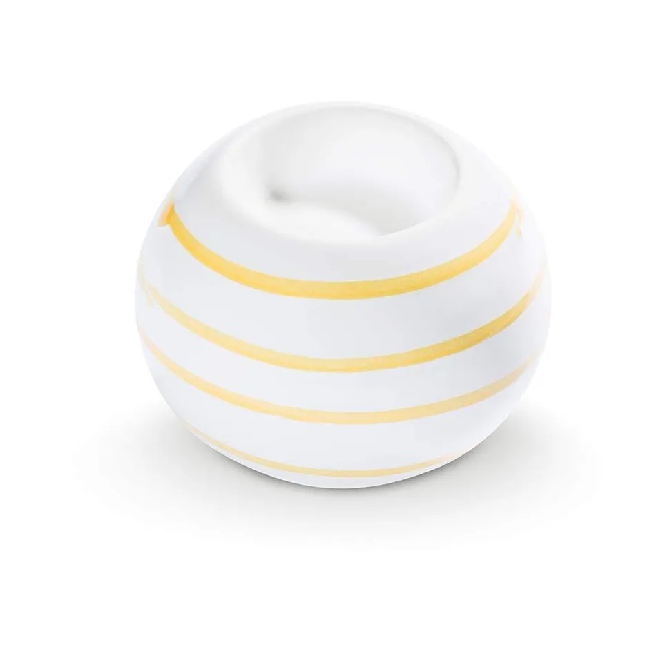 gmundner-keramik-gelbgeflammt-kugel-leuchter-f-r-1-teelicht-8-5-cm image 1