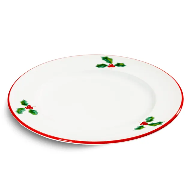 gmundner-keramik-winterbeere-rubinroter-rand-speiseteller-gourmet-27-cm-handgema image 1