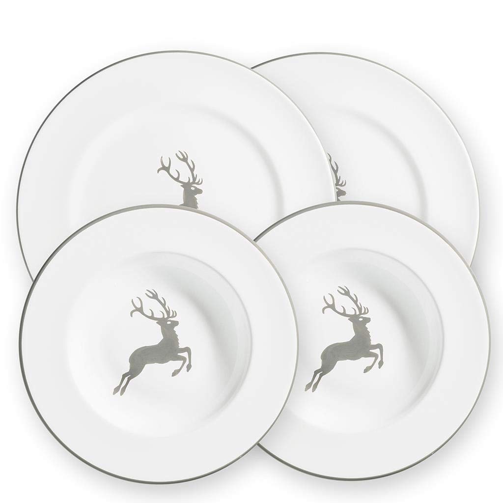 gmundner-keramik-dinner-for-two-gourmet-geschirrset-grauer-hirsch-4-teilig-handg image 1