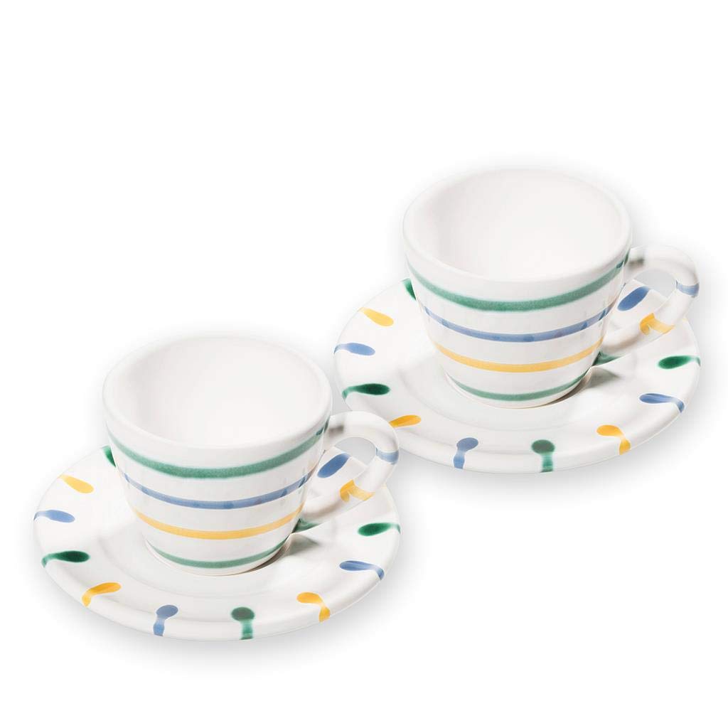 gmundner-keramik-espresso-f-r-2-gourmet-buntgeflammt-geschirrset image 1