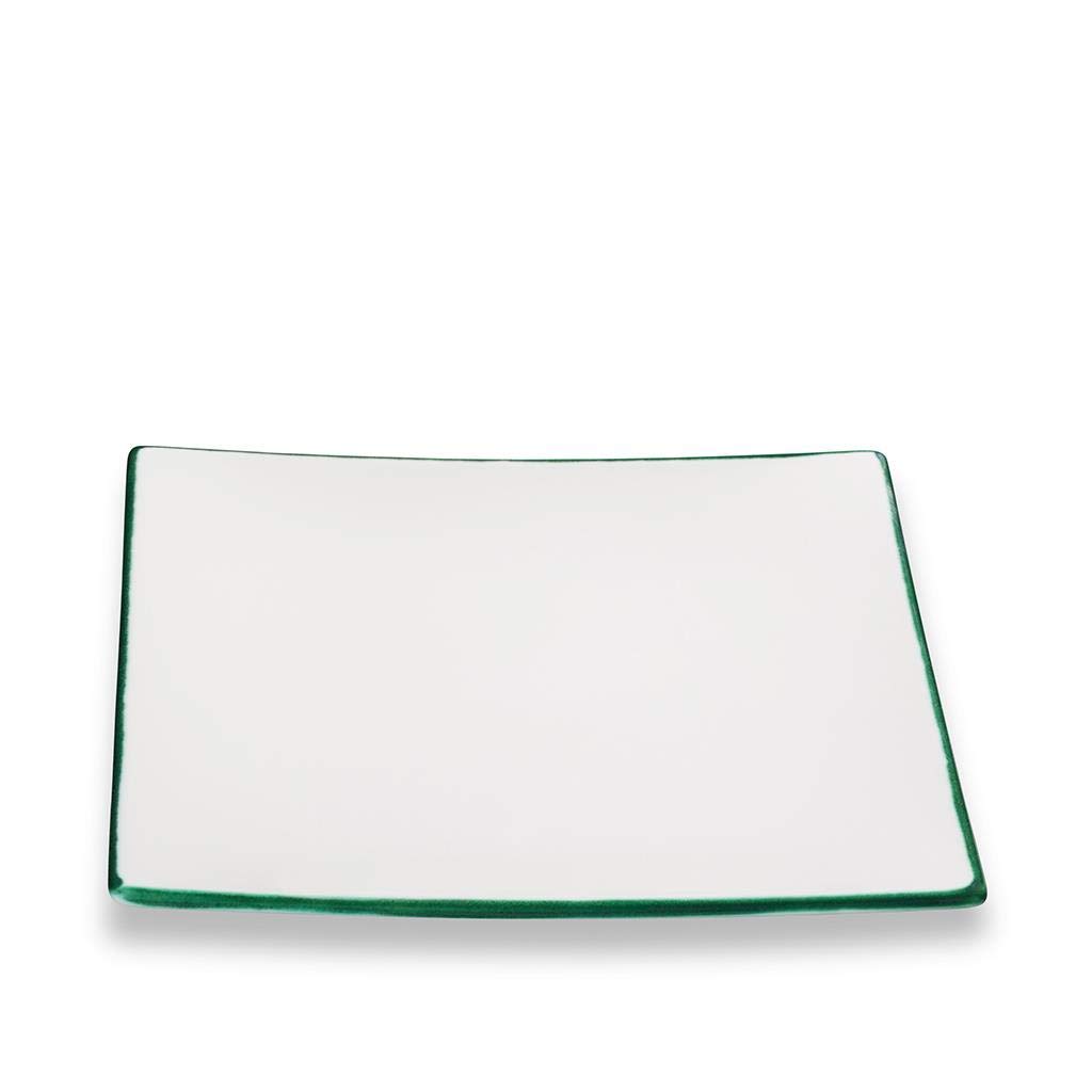 gmundner-keramik-speiseteller-26-x-26-x-2-2-cm-gr-ner-rand-handgemacht-in-sterre image 1