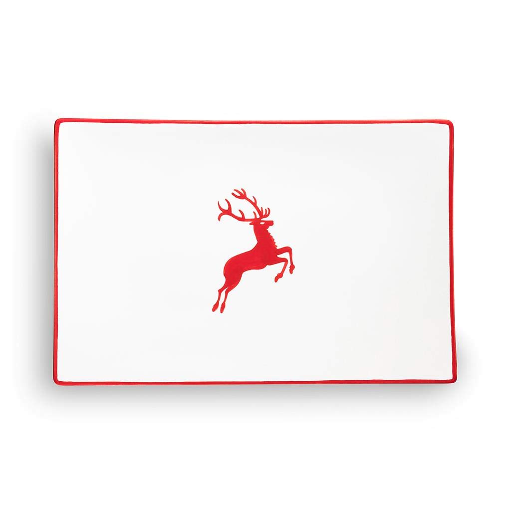 gmundner-keramik-platte-rechteckig-30-x-20-cm-rubinroter-hirsch-handgemacht-in-s image 2