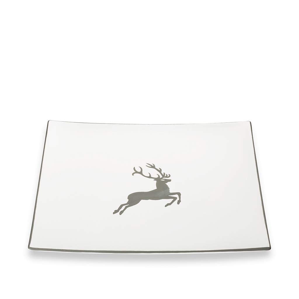 gmundner-keramik-platzteller-eckig-31-x-31-cm-grauer-hirsch image 1