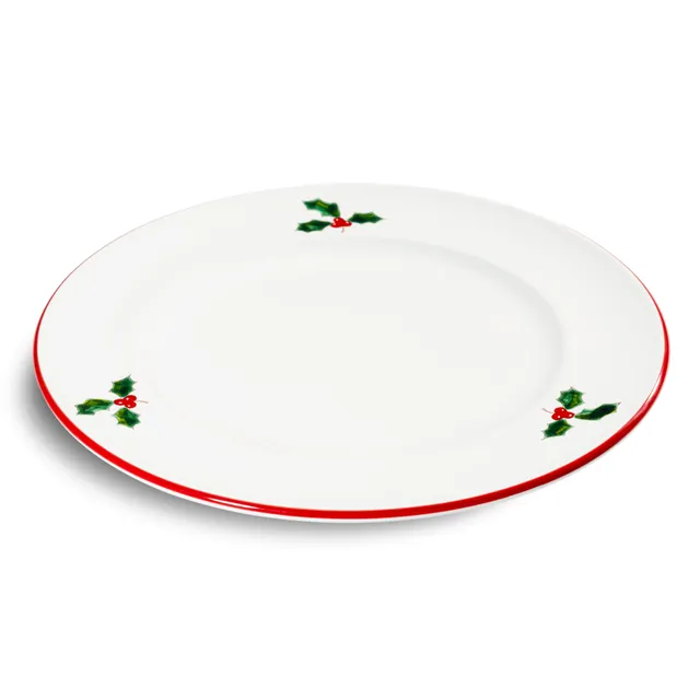gmundner-keramik-winterbeere-rubinroter-rand-dessertteller-gourmet-22-cm-handgem image 1
