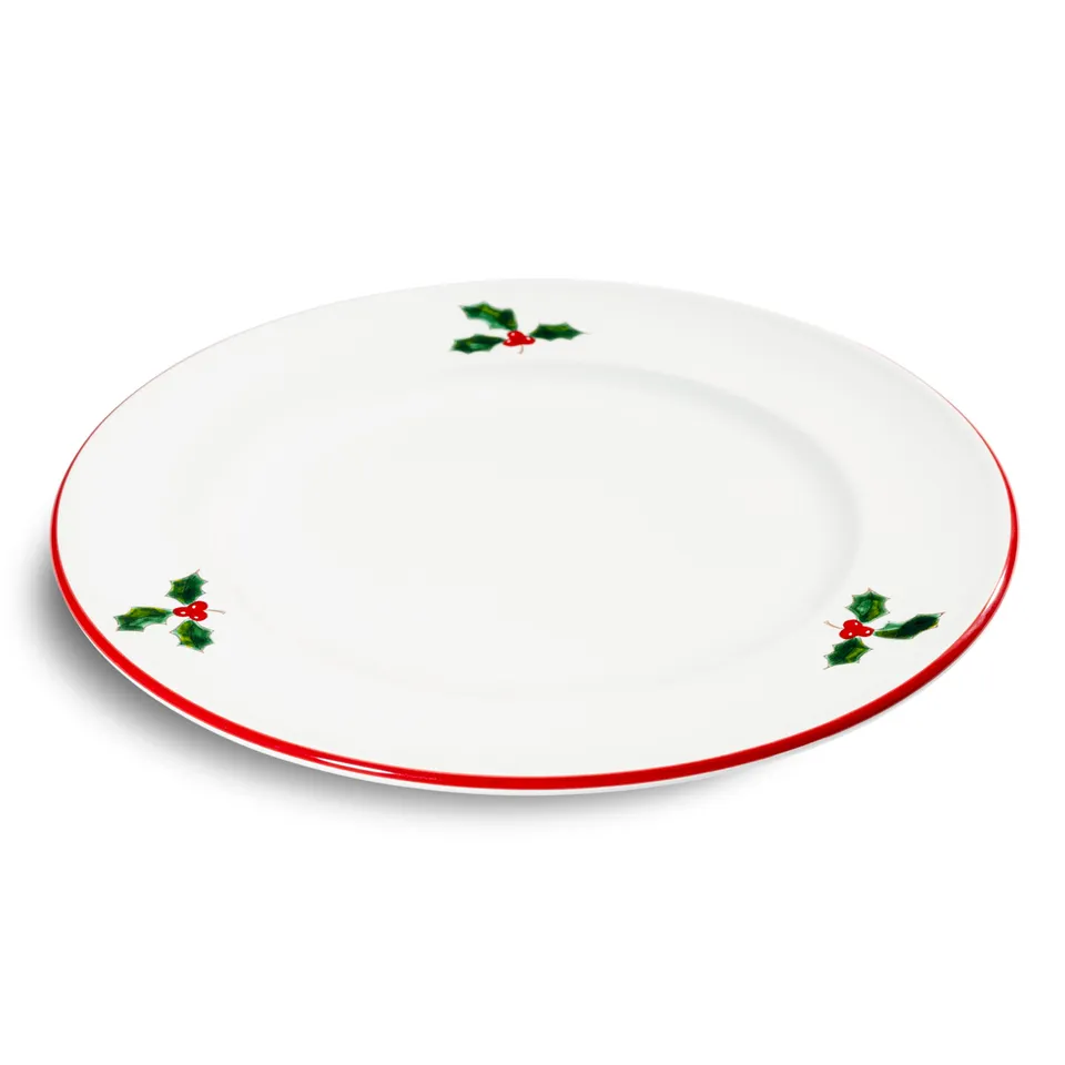 gmundner-keramik-winterbeere-rubinroter-rand-dessertteller-gourmet-22-cm-handgem image 1