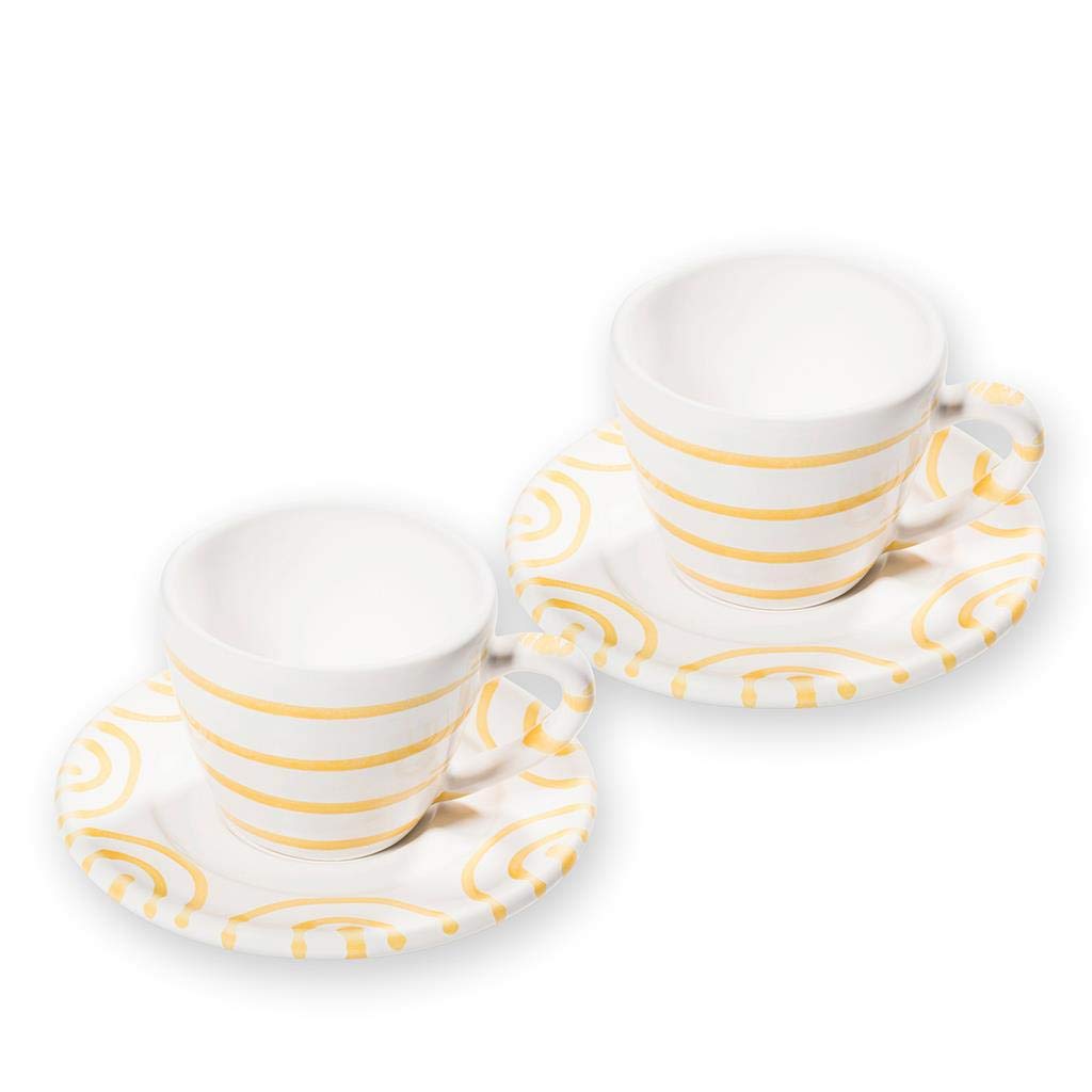 gmundner-keramik-gelbgeflammt-espresso-f-r-2-gourmet-set-2-espressotassen-untert image 1