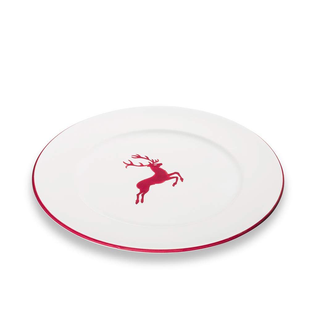 gmundner-keramik-speiseteller-gourmet-29-cm-bordeauxroter-hirsch image 1