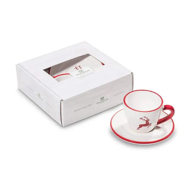 gmundner-keramik-espresso-for-you-gourmet-geschirrset-rubinroter-hirsch image 1