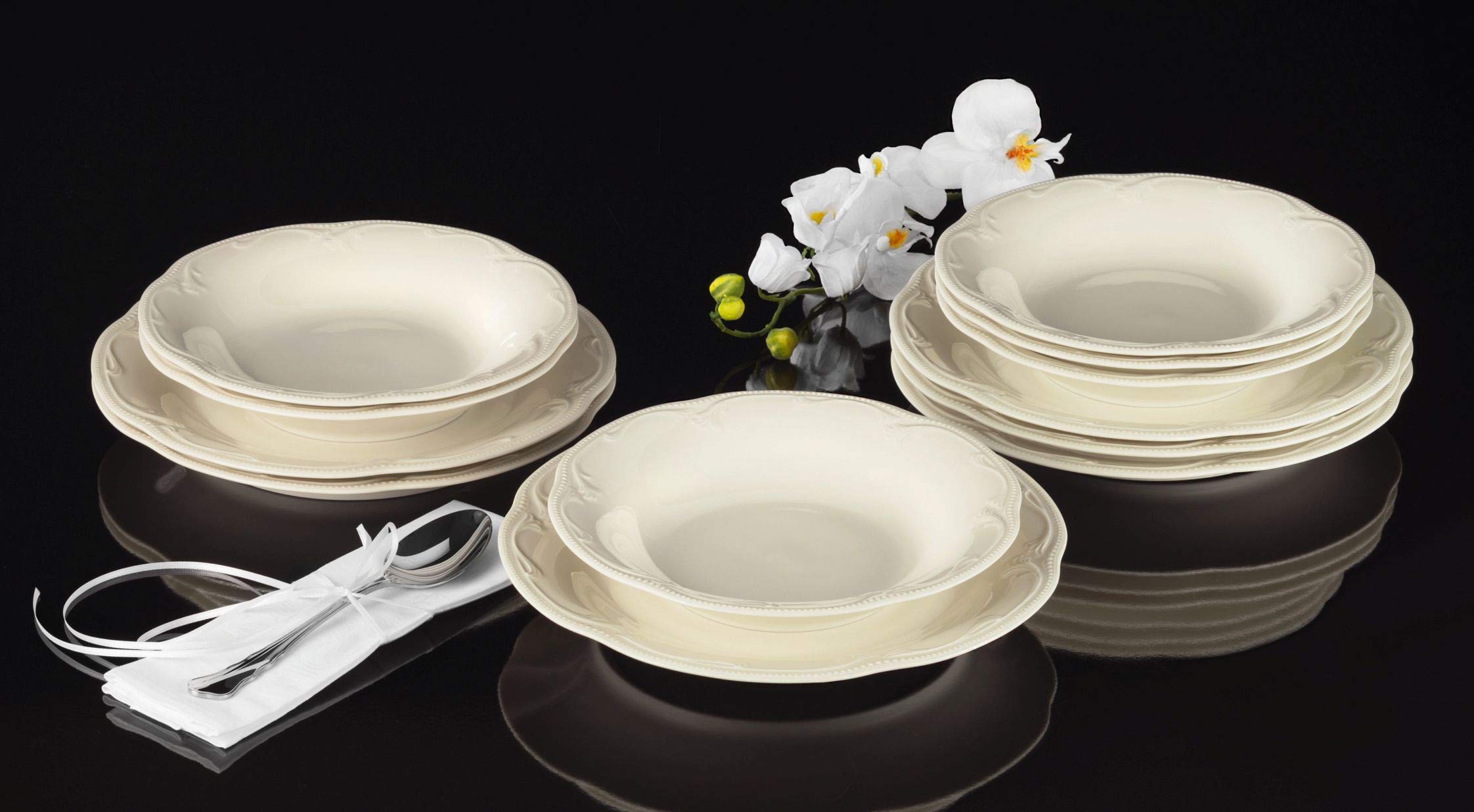 seltmann-weiden-rubin-wei-9-tafelservice-12-teilig-creme-hartporzellan image 2