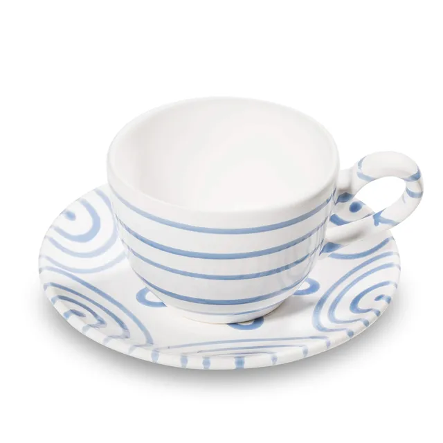 gmundner-keramik-blaugeflammt-kaffeetasse-mit-unterteller-set-2-teilig-0-19-l image 1