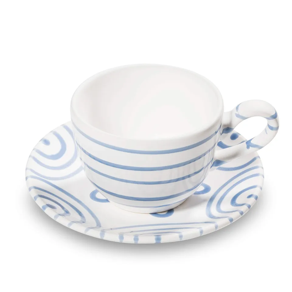 gmundner-keramik-blaugeflammt-kaffeetasse-mit-unterteller-set-2-teilig-0-19-l image 1