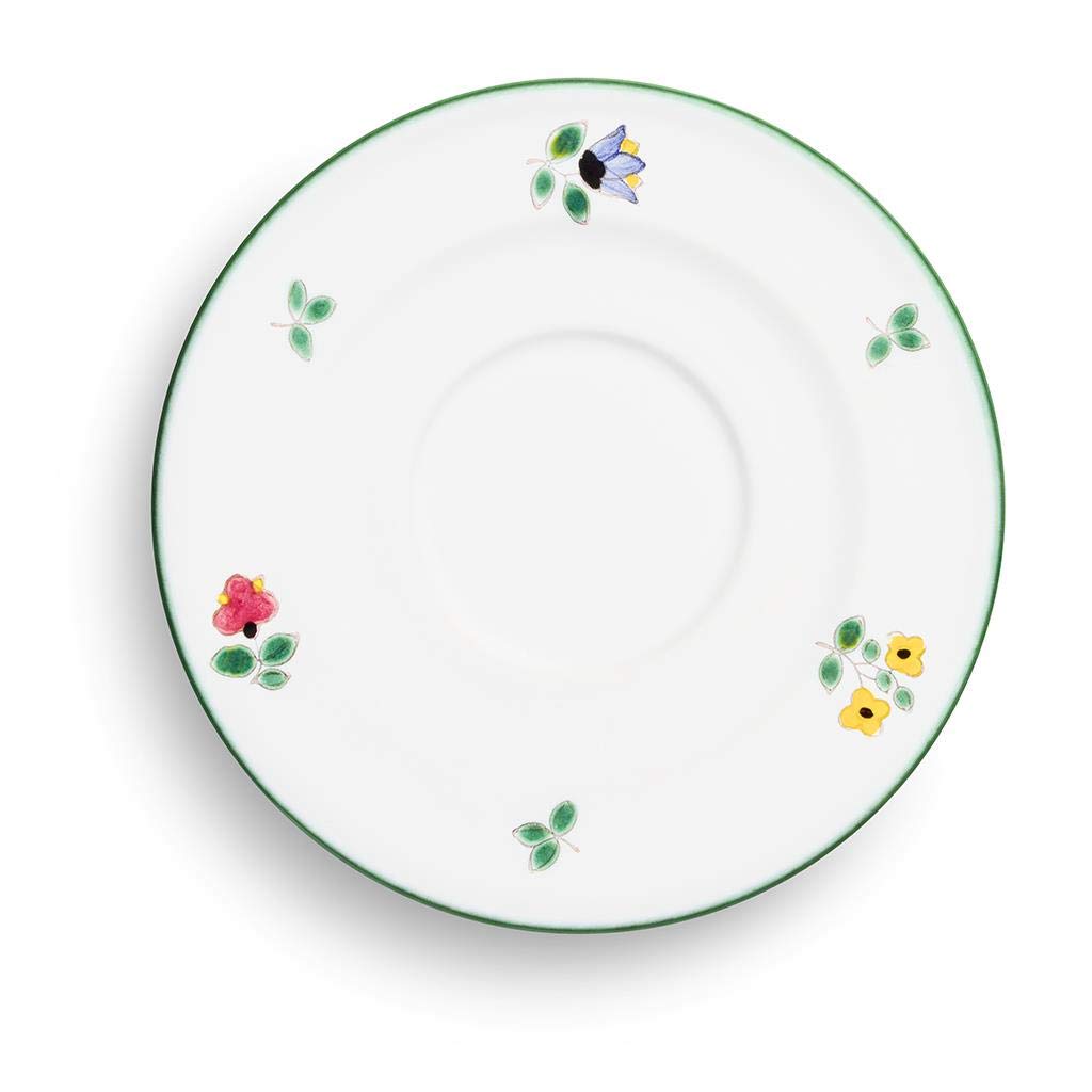 gmundner-keramik-unterteller-cappuccino-gourmet-14-cm-streublumen-handgemacht-in image 2