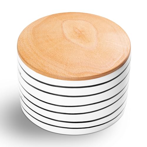 gmundner-keramik-schwarzgeflammt-vorratsdose-mit-holzdeckel-h-9-cm image 3