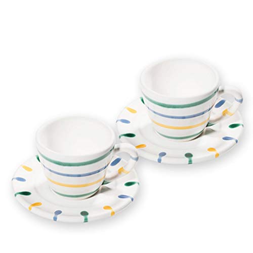gmundner-keramik-espresso-f-r-2-gourmet-buntgeflammt-geschirrset image 2