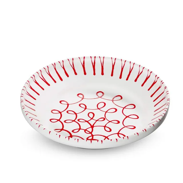 gmundner-keramik-reifsch-ssel-ohne-henkel-rotgeflammt-32-cm image 1