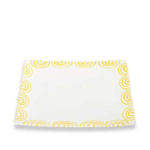 gmundner-keramik-platzteller-eckig-gelbgeflammt-31-x-31-cm image 1
