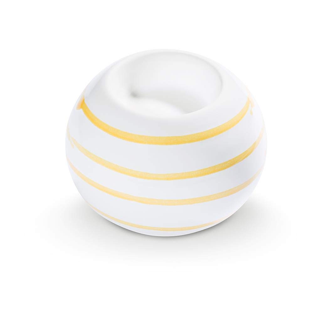 gmundner-keramik-gelbgeflammt-kugel-leuchter-f-r-1-teelicht-8-5-cm image 1