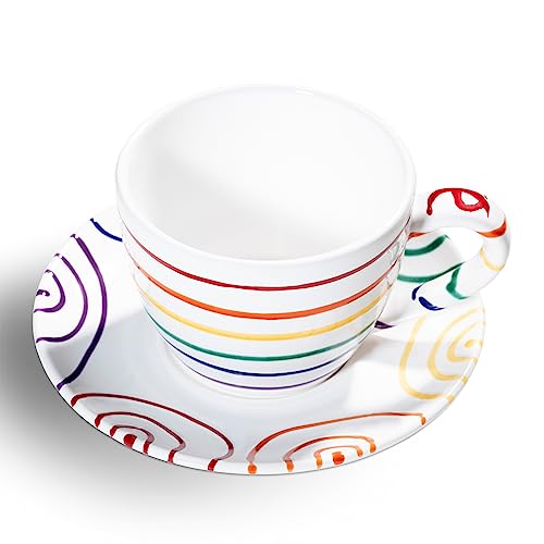 gmundner-keramik-teetasse-maxima-0-4-l-mit-unterteller-regenbogen image 6