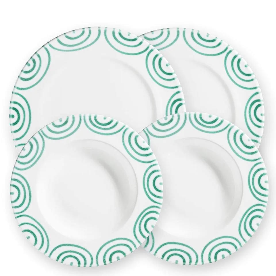 gmundner-keramik-dinner-for-two-gourmet-geschirrset-gr-ngeflammt-4-teilig-2-supp image 1