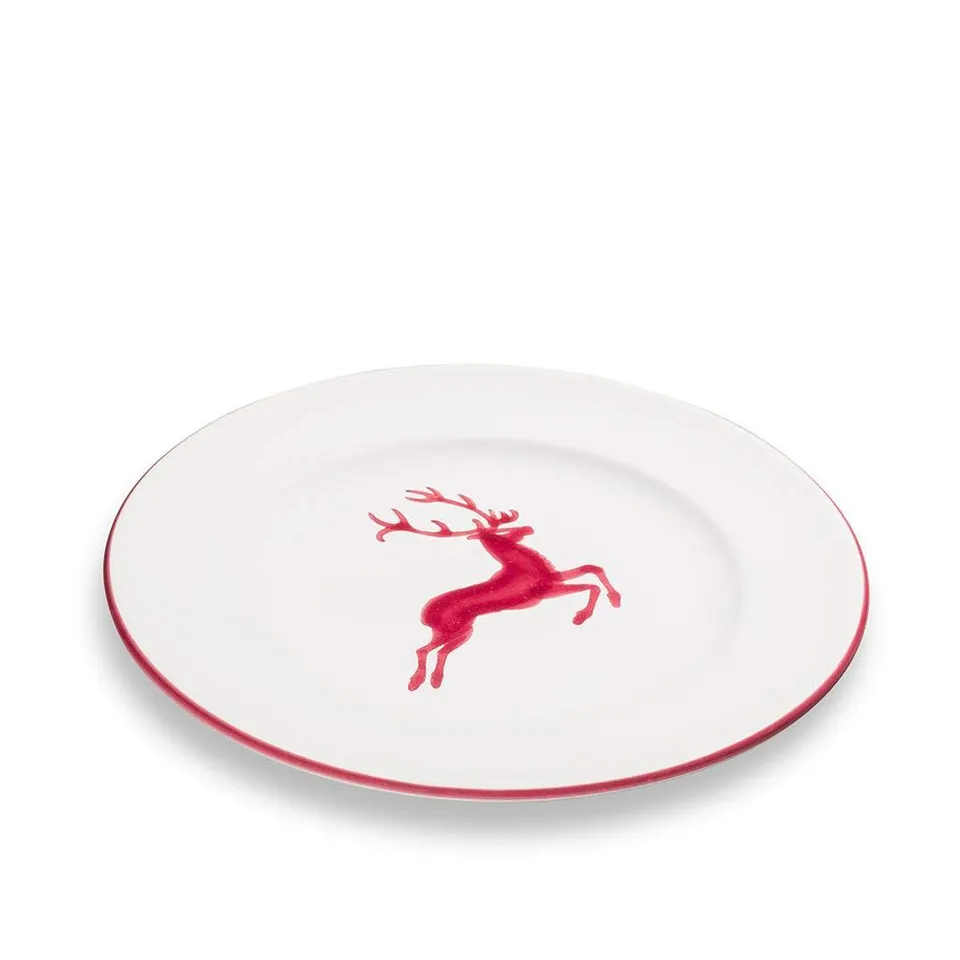 gmundner-keramik-dessertteller-gourmet-18-cm-bordeauxroter-hirsch image 1