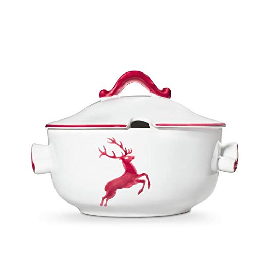 gmundner-keramik-suppentopf-glatt-2-liter-bordeauxroter-hirsch-handgefertigte-ke image 5