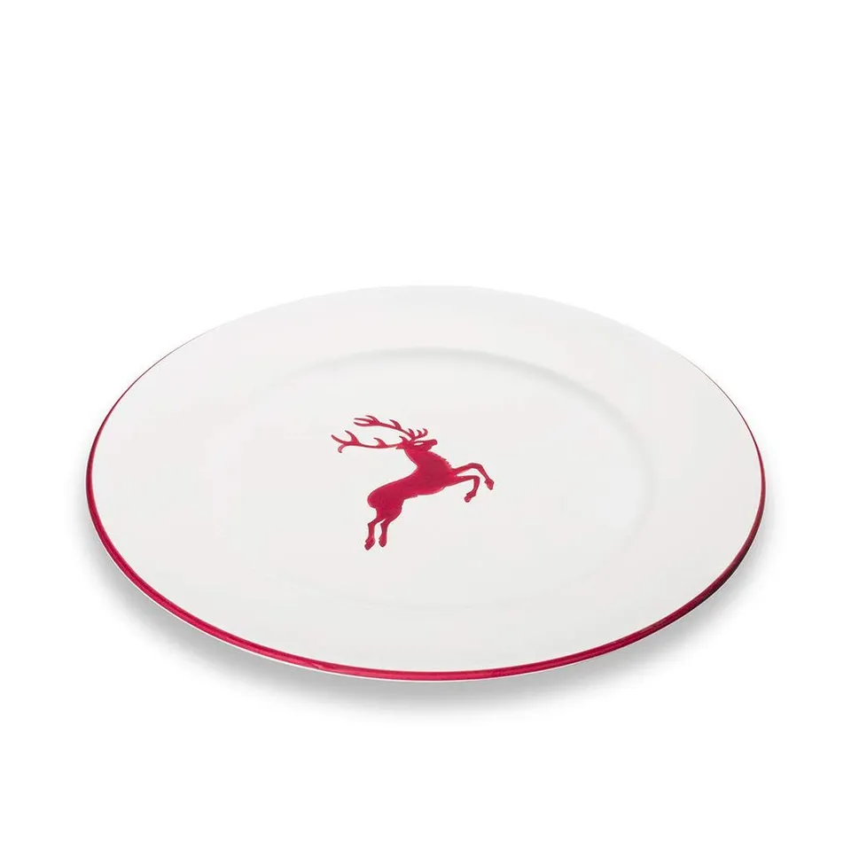 gmundner-keramik-speiseteller-gourmet-29-cm-bordeauxroter-hirsch image 1
