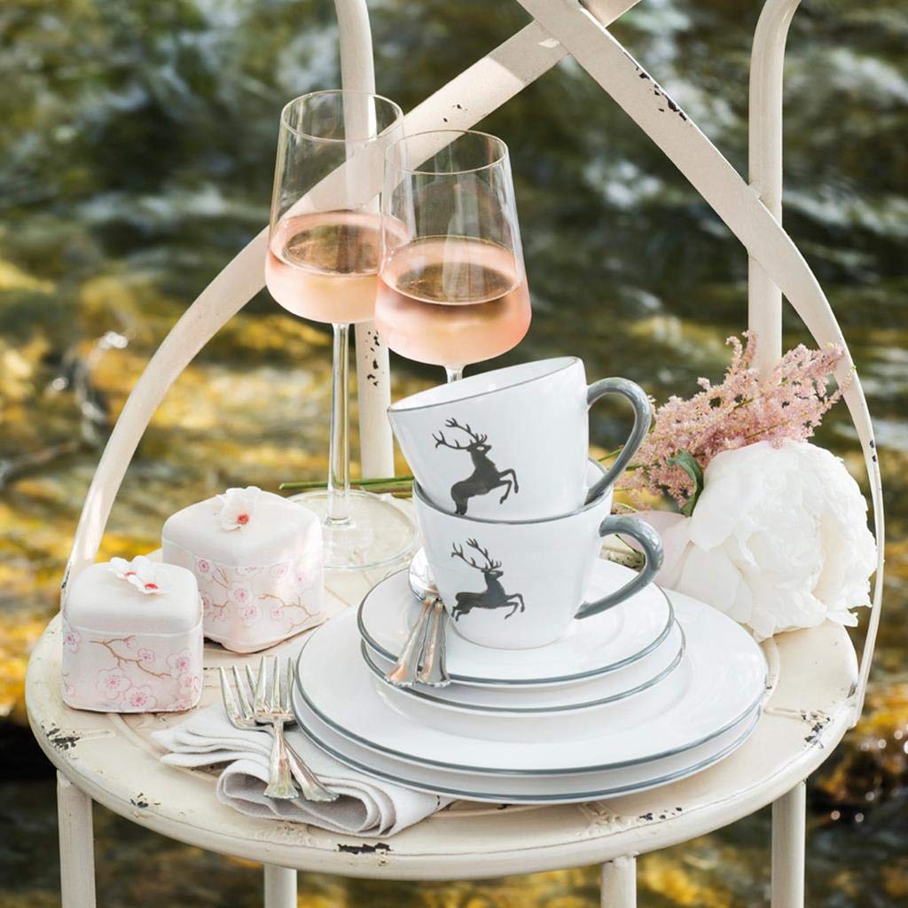 gmundner-keramik-grauer-hirsch-breakfast-for-two-gourmet-geschirrset-6-teilig image 2