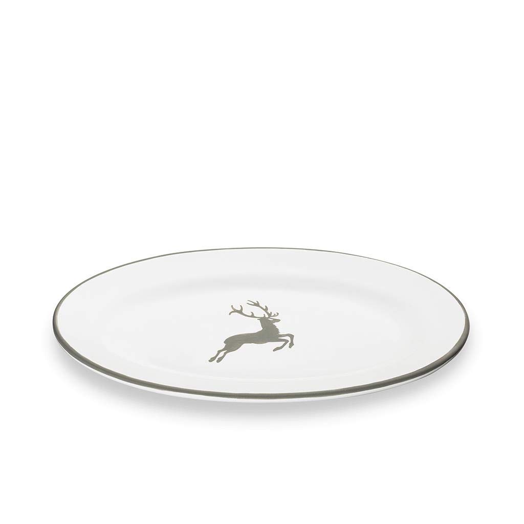 gmundner-keramik-grauer-hirsch-platte-oval-gourmet-21-x-14-cm image 1