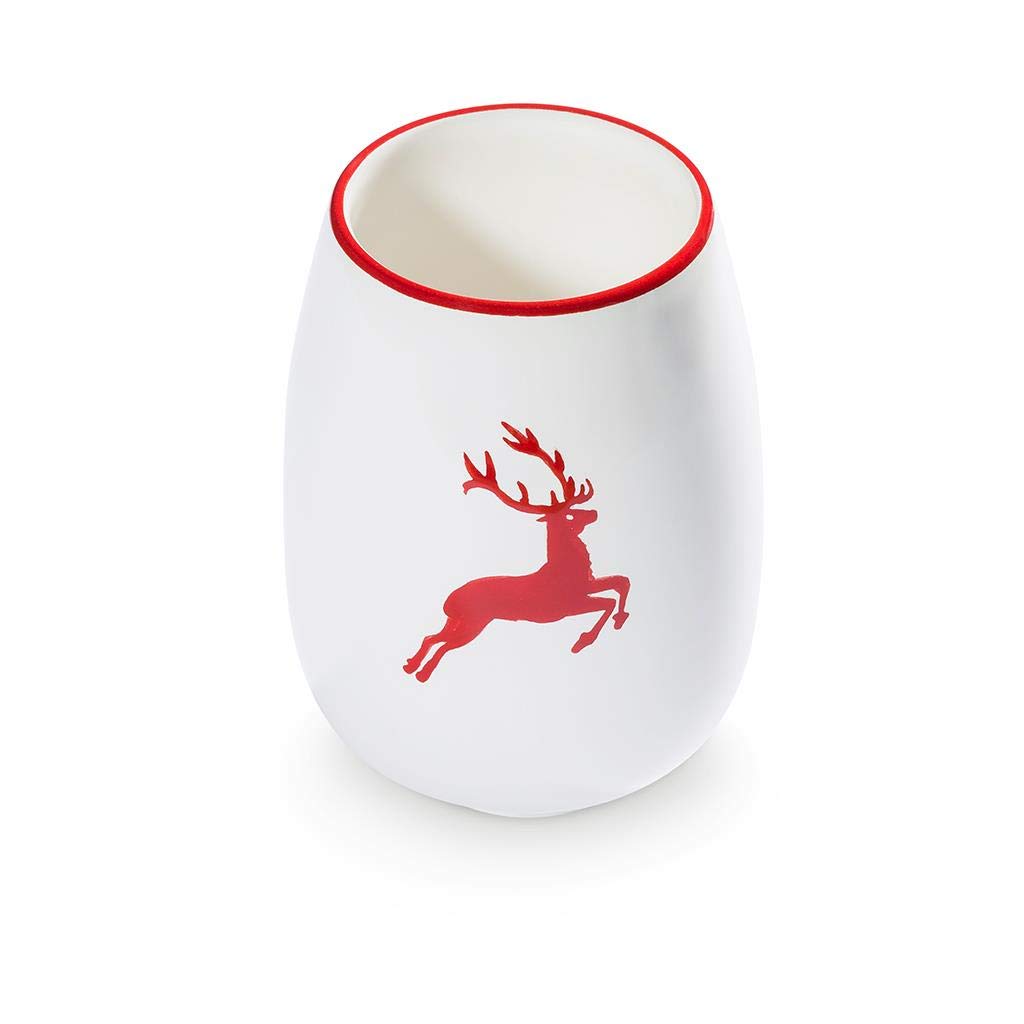 gmundner-keramik-rubinroter-hirsch-vase-11-cm image 1