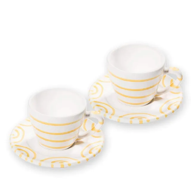 gmundner-keramik-gelbgeflammt-espresso-f-r-2-gourmet-set-2-espressotassen-untert image 1