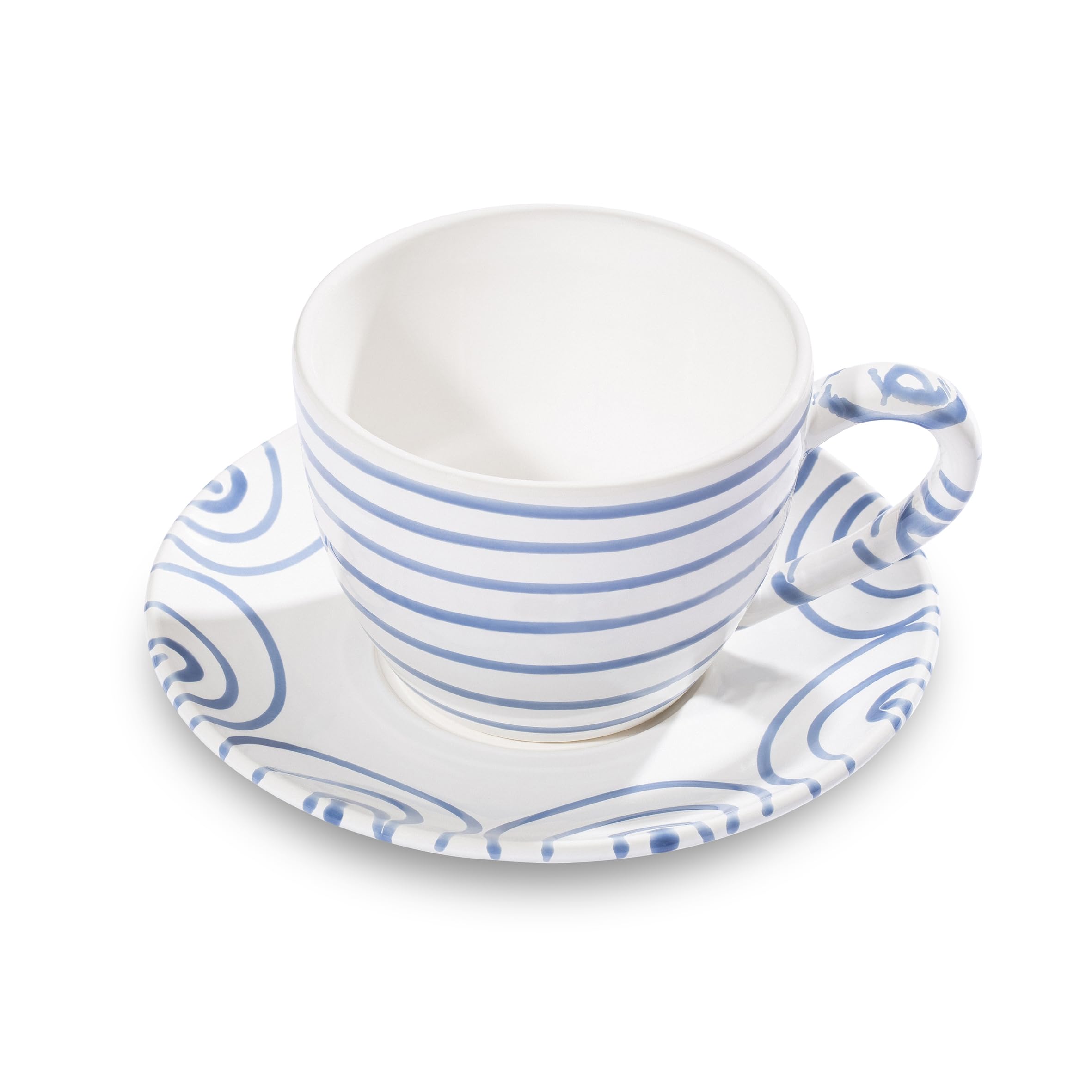 gmundner-keramik-blaugeflammt-teetasse-maxima-mit-unterteller image 2