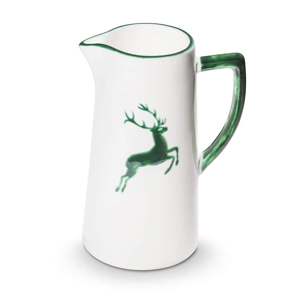 gmundner-keramik-wasserkrug-1-2-liter-gr-ner-hirsch image 1