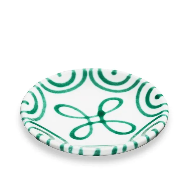 gmundner-keramik-unterteller-f-r-mokkatasse-11-cm-gr-ngeflammt-handgemachte-kera image 1