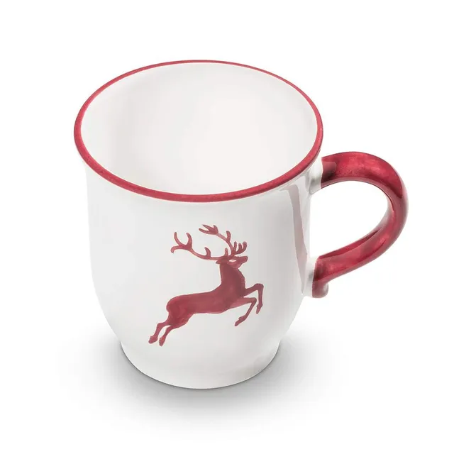 gmundner-keramik-schokotasse-300-ml-bordeauxroter-hirsch-handgemacht image 1