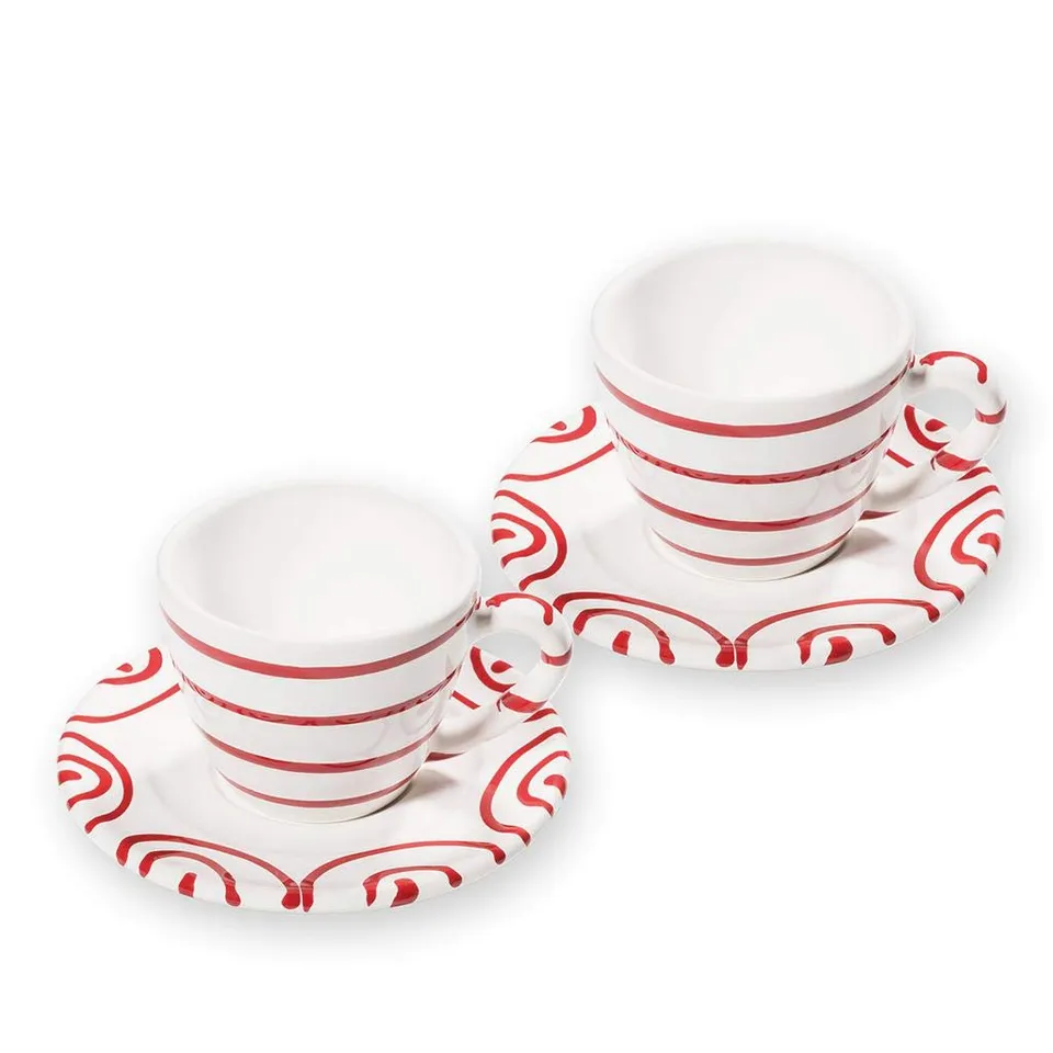 gmundner-keramik-espresso-for-you-gourmet-kaffeeset-4-teilig-rotgeflammt image 1
