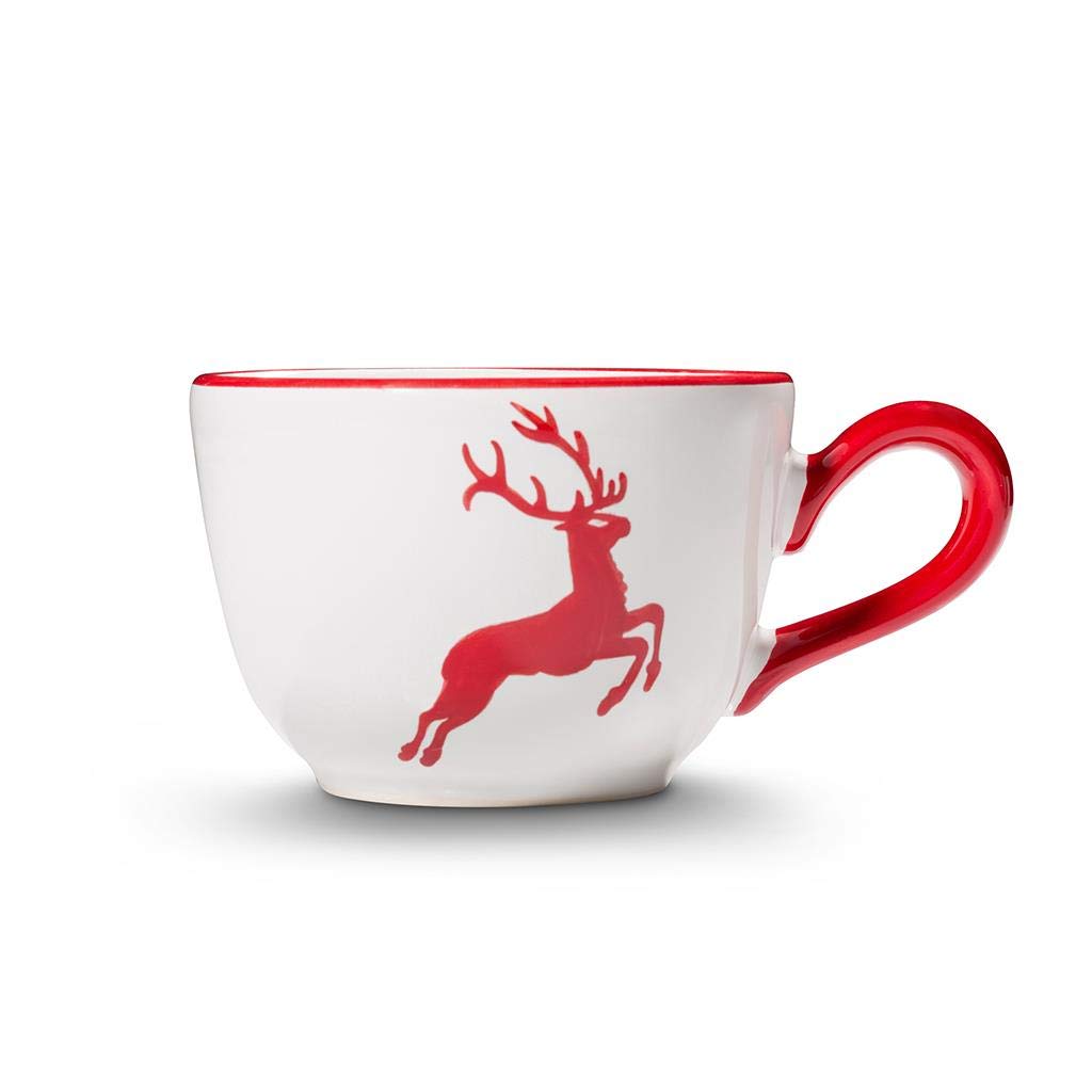 gmundner-keramik-kaffeetasse-gourmet-190-ml-rubinroter-hirsch image 2
