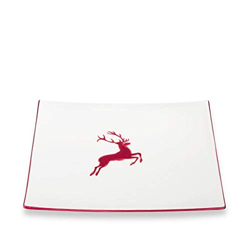 gmundner-keramik-platzteller-eckig-bordeauxroter-hirsch-31-x-31-cm-handgemacht-i image 3