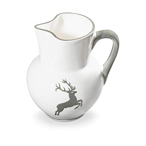 gmundner-keramik-krug-wiener-form-1-5-liter-grauer-hirsch-handgemacht-in-sterrei image 4
