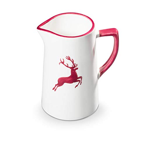 gmundner-keramik-wasserkrug-bordeauxroter-hirsch-0-7-liter-handgemacht-in-sterre image 8