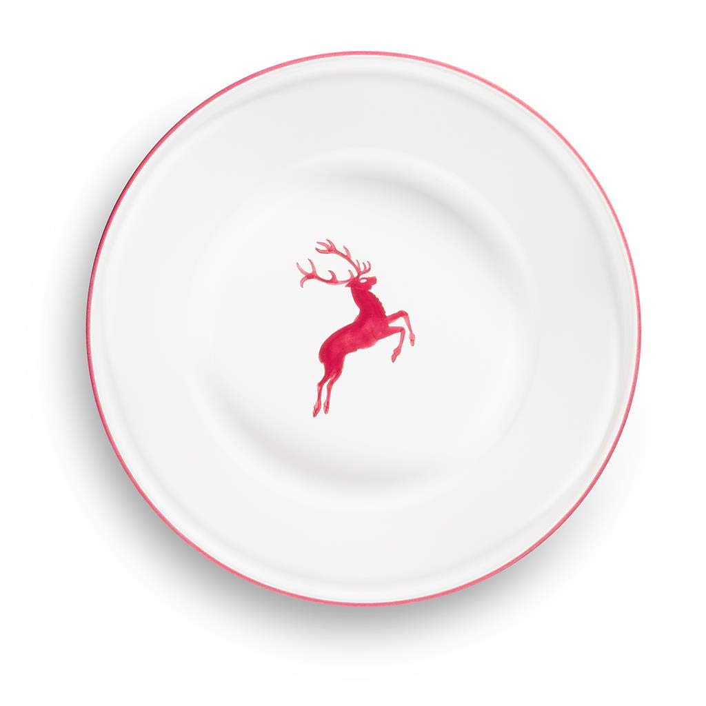 gmundner-keramik-reifsch-ssel-ohne-henkel-bordeauxroter-hirsch-28-cm-handgemacht image 2