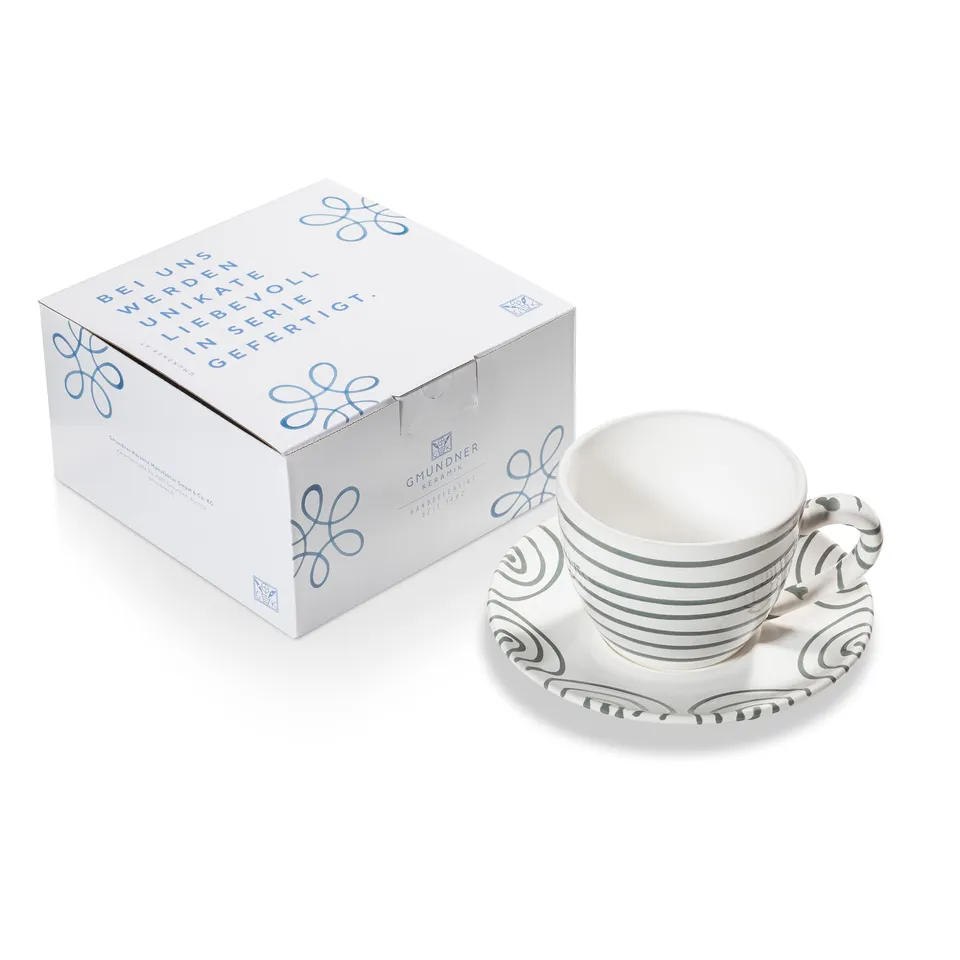 gmundner-keramik-graugeflammt-teetasse-maxima-mit-unterteller image 1