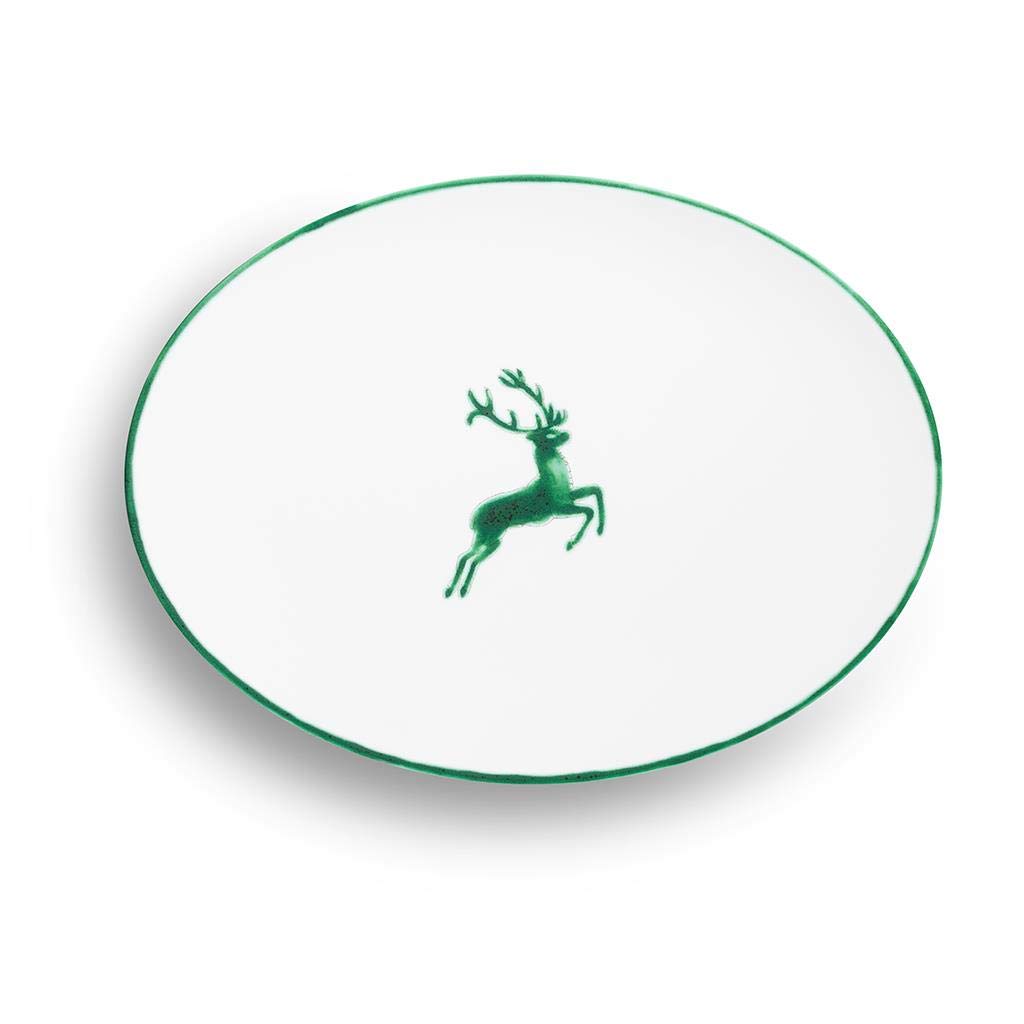 gmundner-keramik-platte-oval-28x21-cm-gr-ner-hirsch image 2