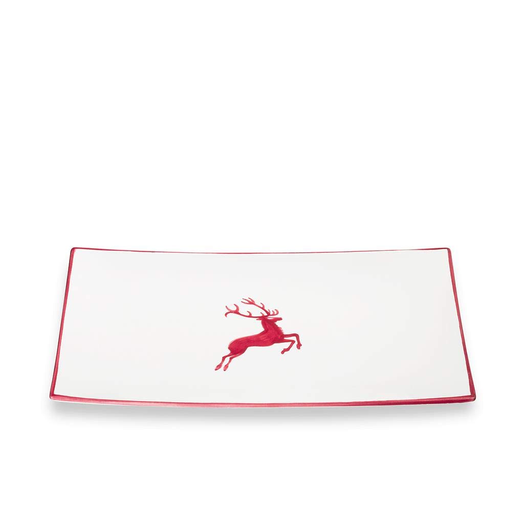 gmundner-keramik-platte-rechteckig-30-x-20-cm-bordeauxroter-hirsch image 1