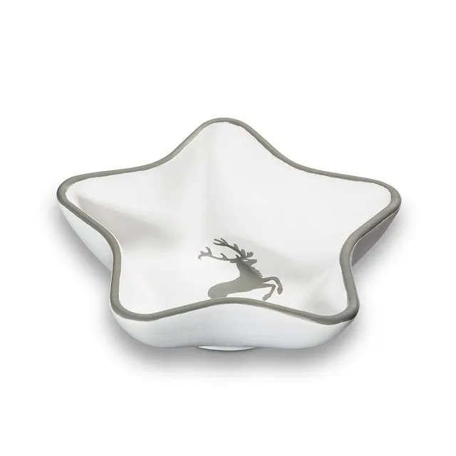 gmundner-keramik-sternschale-stella-14-cm-grauer-hirsch-handgemacht image 1