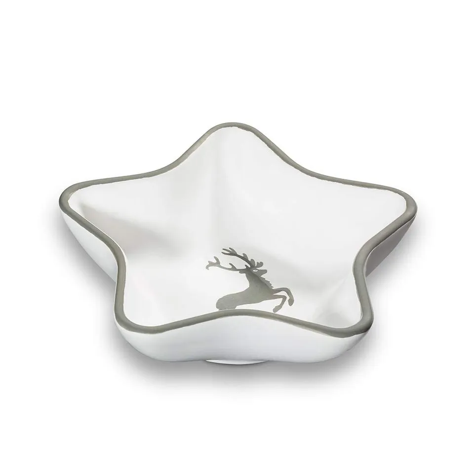 gmundner-keramik-sternschale-stella-14-cm-grauer-hirsch-handgemacht image 1