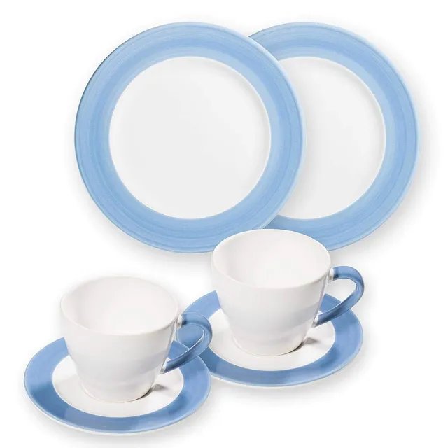 gmundner-keramik-variation-blau-breakfast-for-two-gourmet-geschirrset-6-teilig image 1