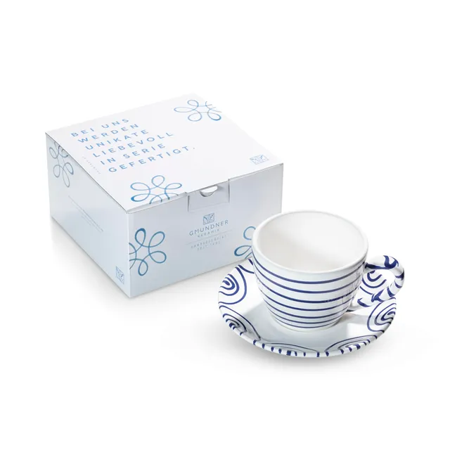 gmundner-keramik-dunkelblaugeflammt-teetasse-maxima-mit-unterteller image 1
