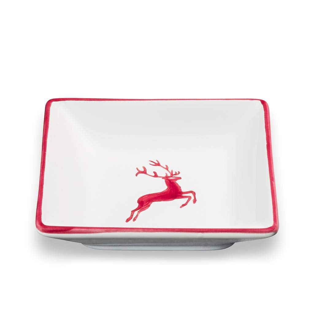 gmundner-keramik-snackschale-bordeauxroter-hirsch-11-x-11-cm-handgemacht-in-ster image 1